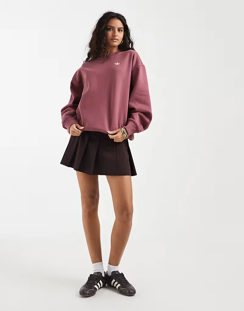 Свободная толстовка Adidas Originals в приглушенно-коричневом цвете — фото 2