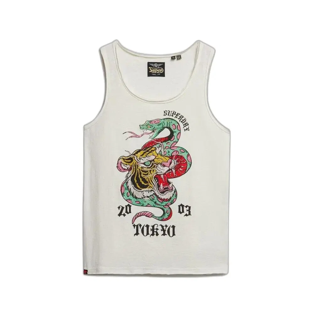Женский топ без рукавов с U-образным вырезом Superdry Neo Trad Tattoo, White