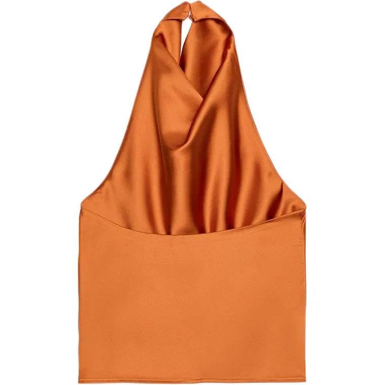 Женский топ на бретелях с принтом ZARA, Orange — фото 3