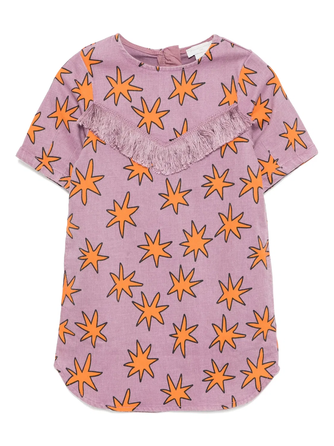 Платье с бахромой и яркими звездами Stella McCartney, фиолетовый