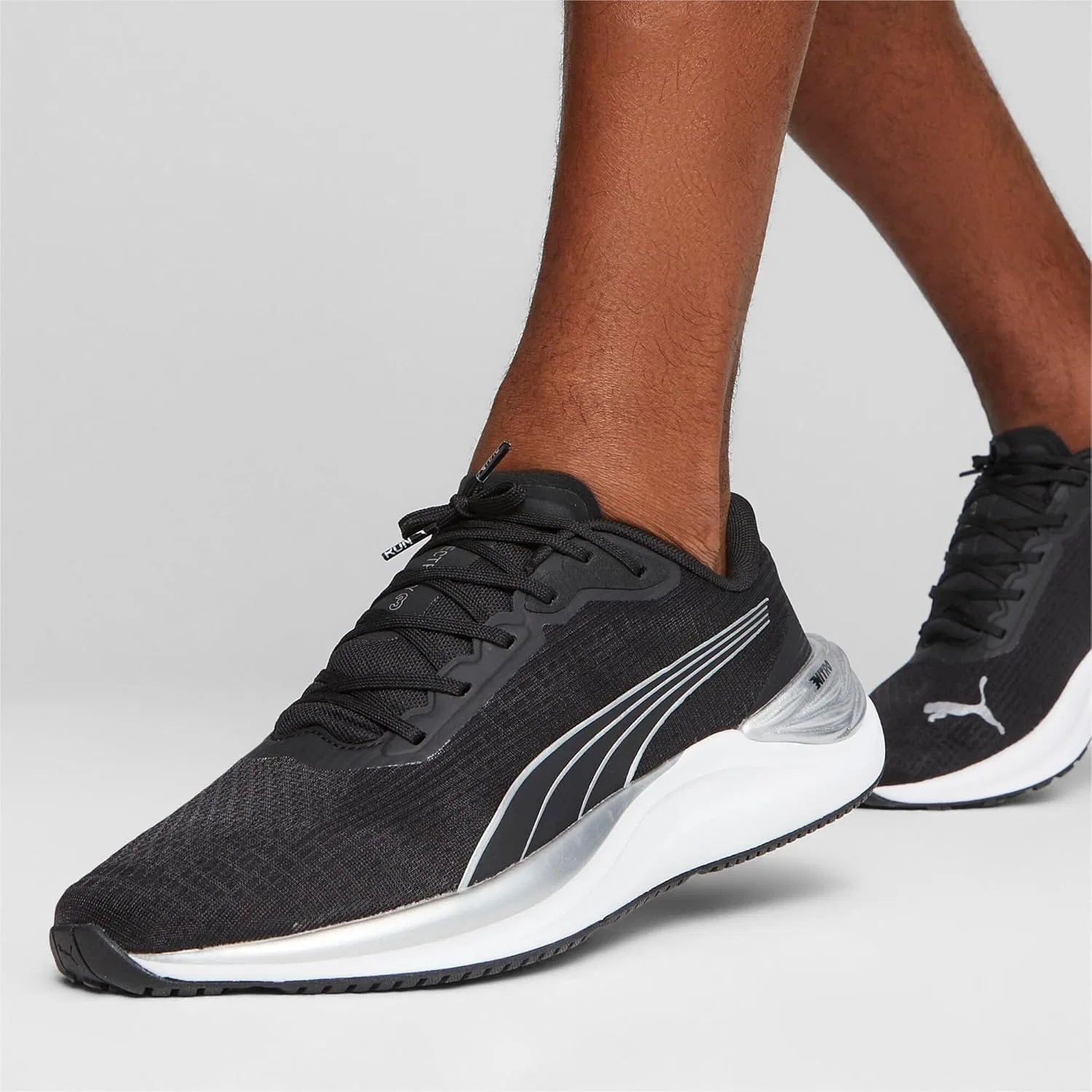 Мужские кроссовки PUMA Electrify Nitro 3, беговая обувь, спортивная обувь, 378455 10, черные — фото 2