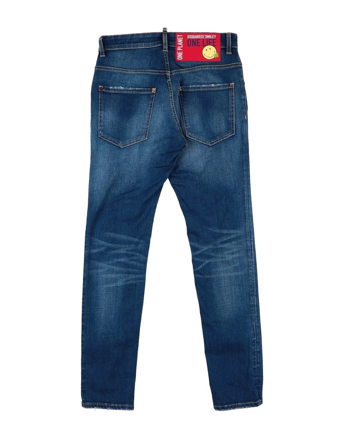 Детские джинсы для мальчиков скинни Dsquared2 X Smiley, синий — фото 2