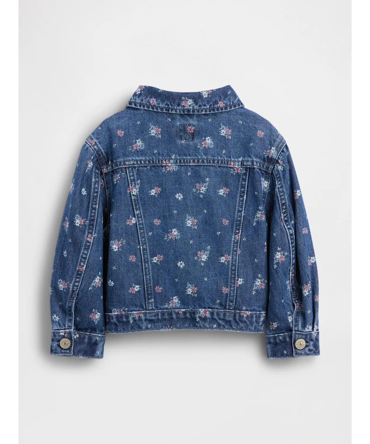 Детский джинсовый жакет с цветочным принтом GAP, Indigo Blue — фото 2
