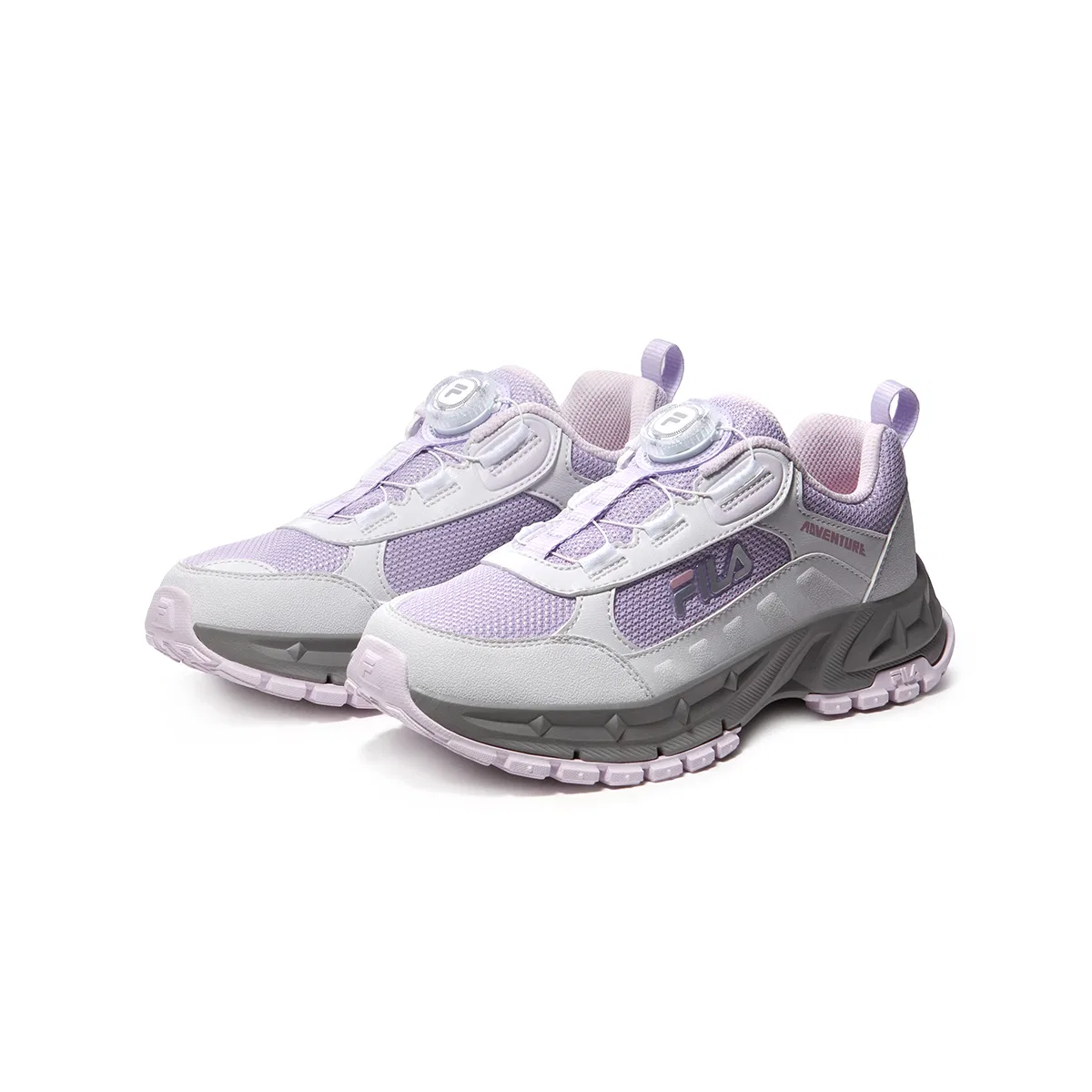 Детские кроссовки для активного отдыха из синтетической кожи FILA KIDS, Mauve/Lilac — фото 4
