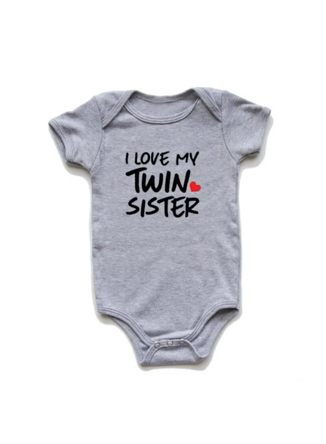 Боди-комбинезон с принтом I Love My Twin Brother Sister Matching Family Outfits, серый — фото 2