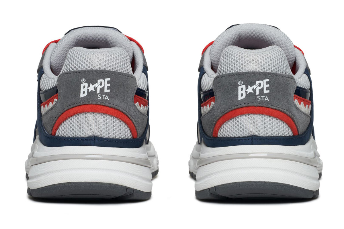 Кроссовки Bape Shark Sta M1 Country Pack - France, темно-синий/белый/красный — фото 4
