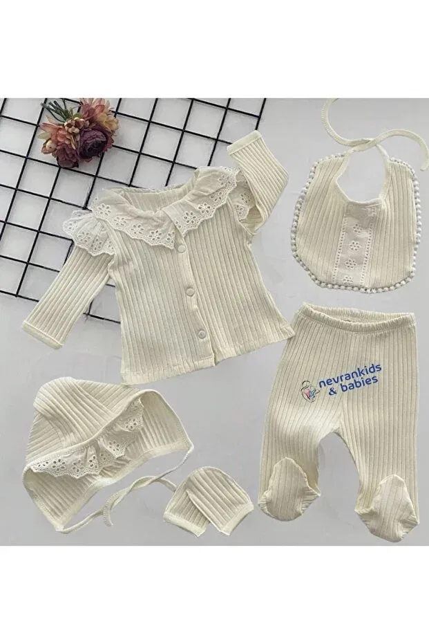 Детский комплект одежды для выписки хлопковый Nevrankids, Nude Color — фото 3