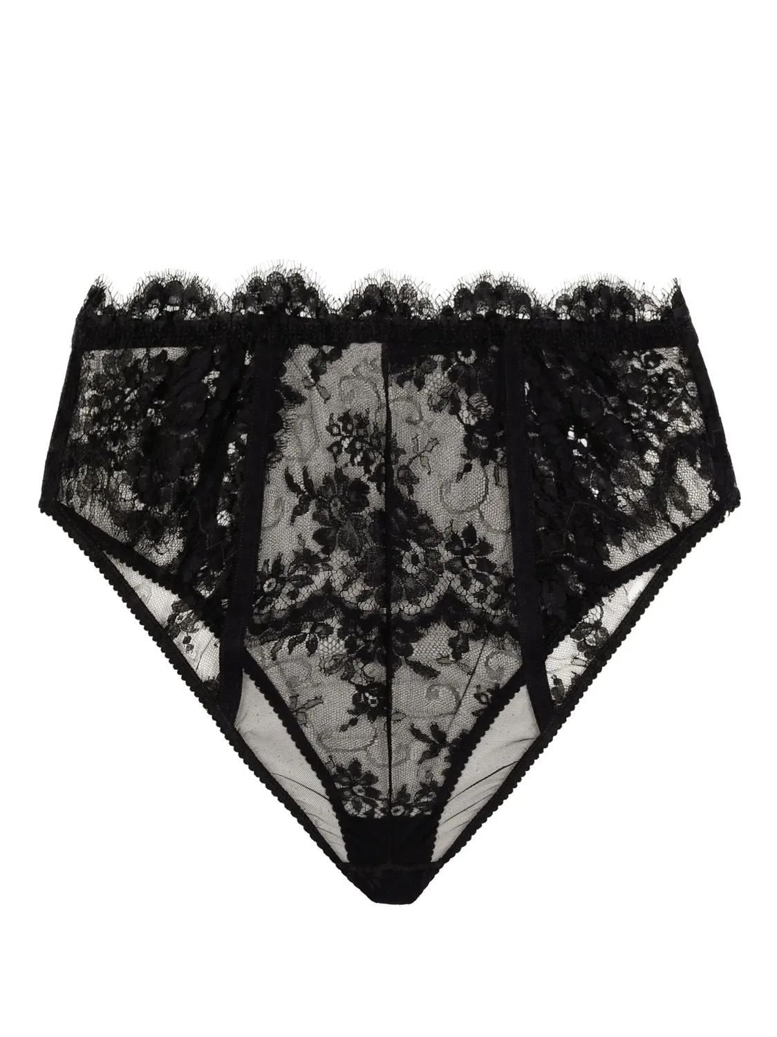 Dolce & Gabbana Трусы с высокой талией, кружевные - черные — фото 2