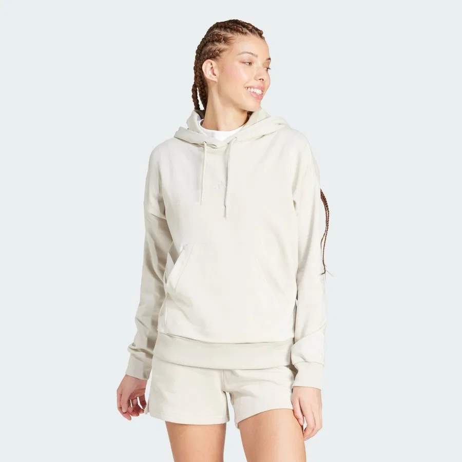 Худи из французского футера с логотипом 3 Bar Sportswear Essentials Small Logo French Terry Hoodie adidas, Серый