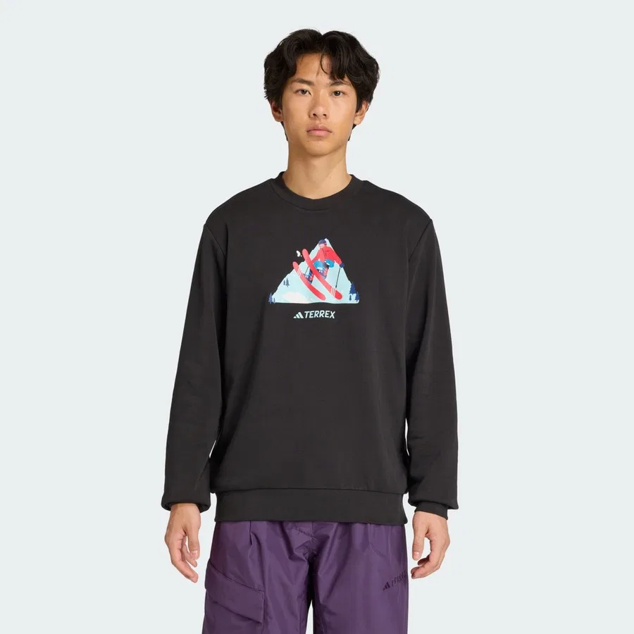 Свитшот с принтом TERREX SNOW GRAPHIC CREW adidas, Черный — фото 2