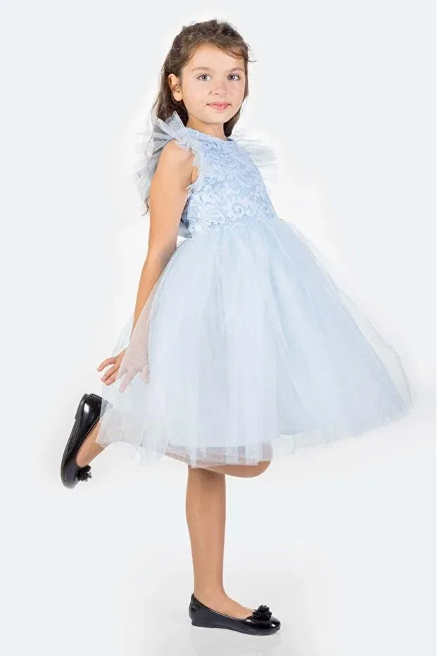 Детское платье для девочек с кружевом Baby Blue S.T. Sebat Tekstil, Babe Blue — фото 3