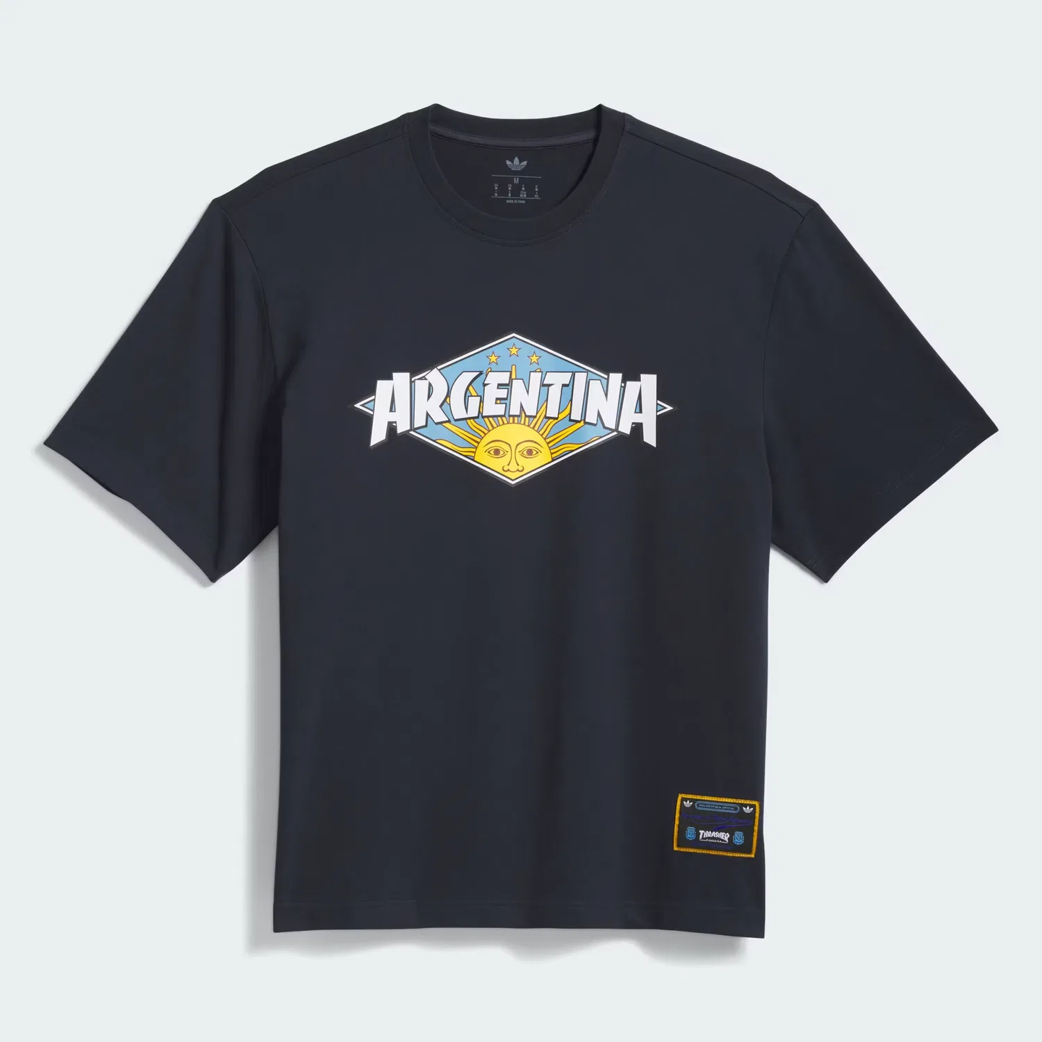 Футболка свободного кроя THRASHER x AFA ARGENTINA Adidas Originals, темно-синий