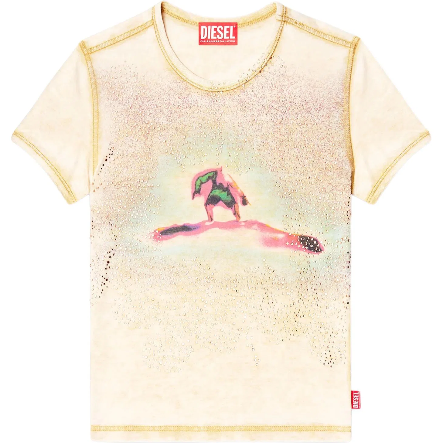 Футболка с принтом, DIESEL, Beige