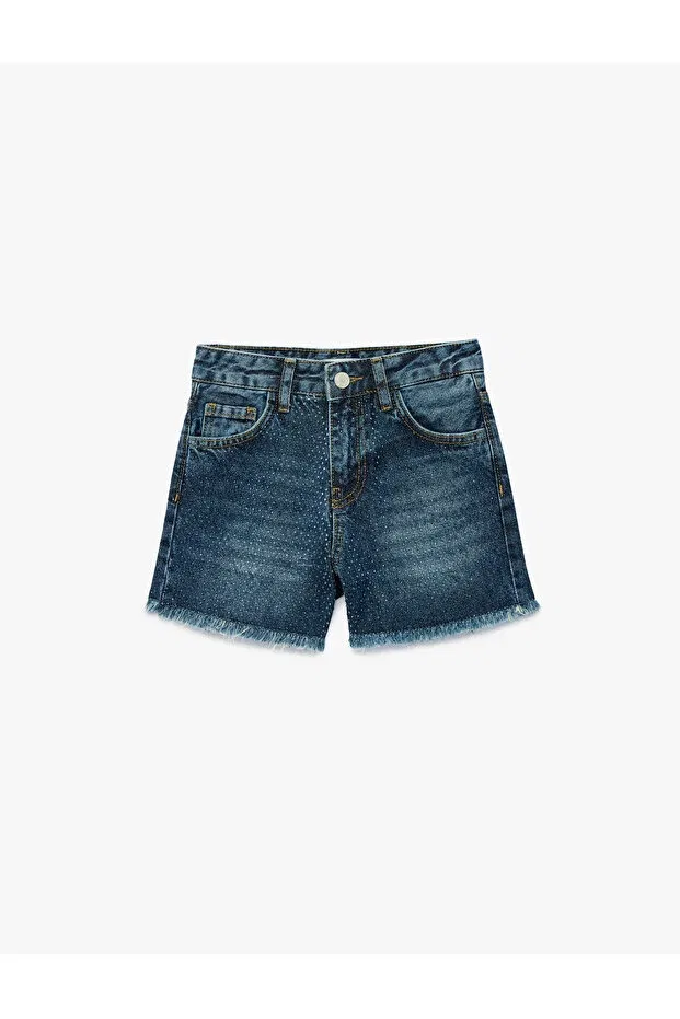 Детские шорты для девочек свободного кроя Koton, Middle Indigo — фото 3