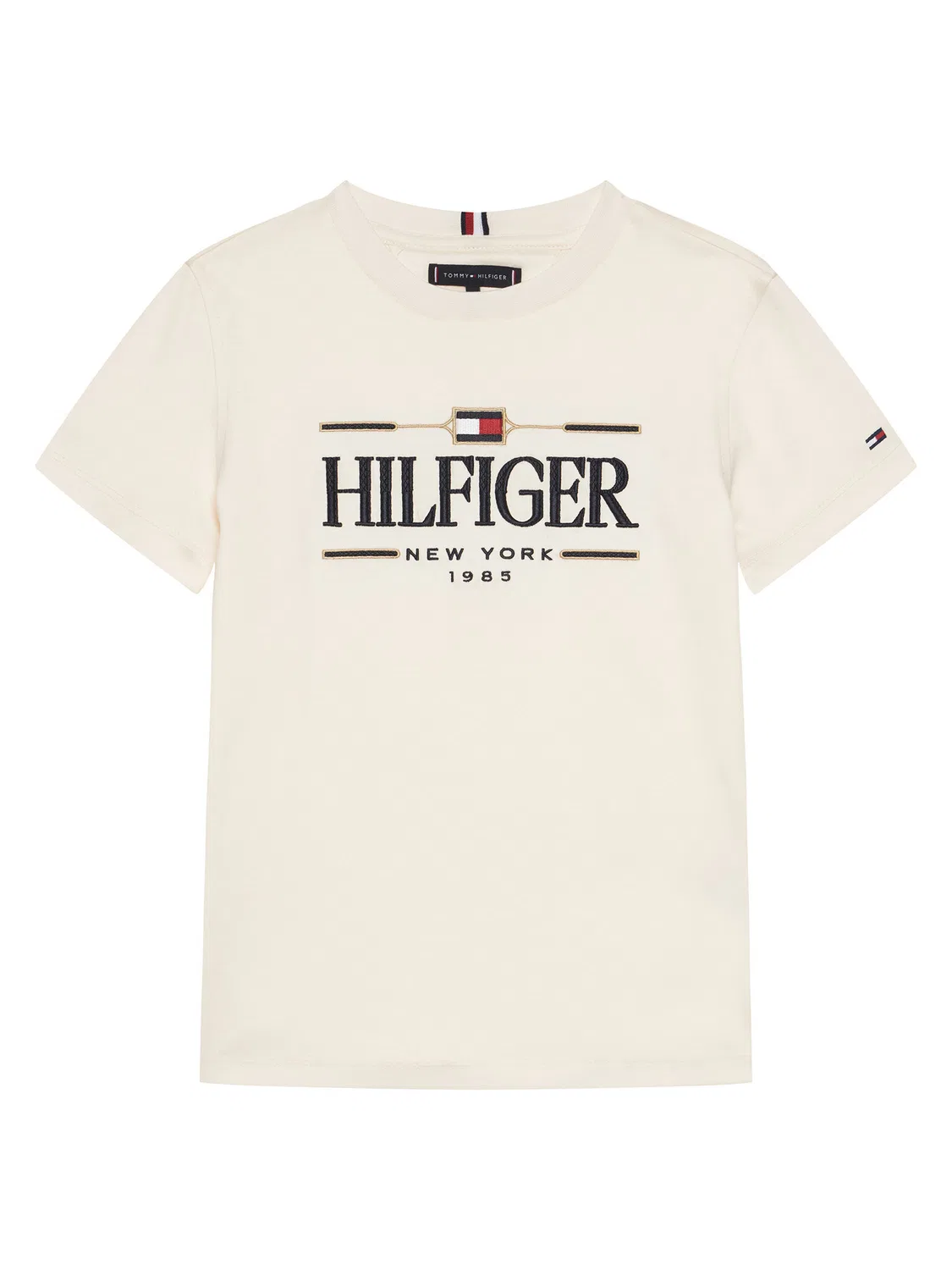 Футболка цвета экрю стандартного кроя для мальчика Icons Tommy Hilfiger, кремовый