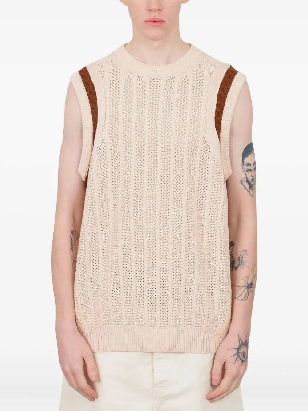 

Топ рыхлой вязки Drôle De Monsieur, нейтральный