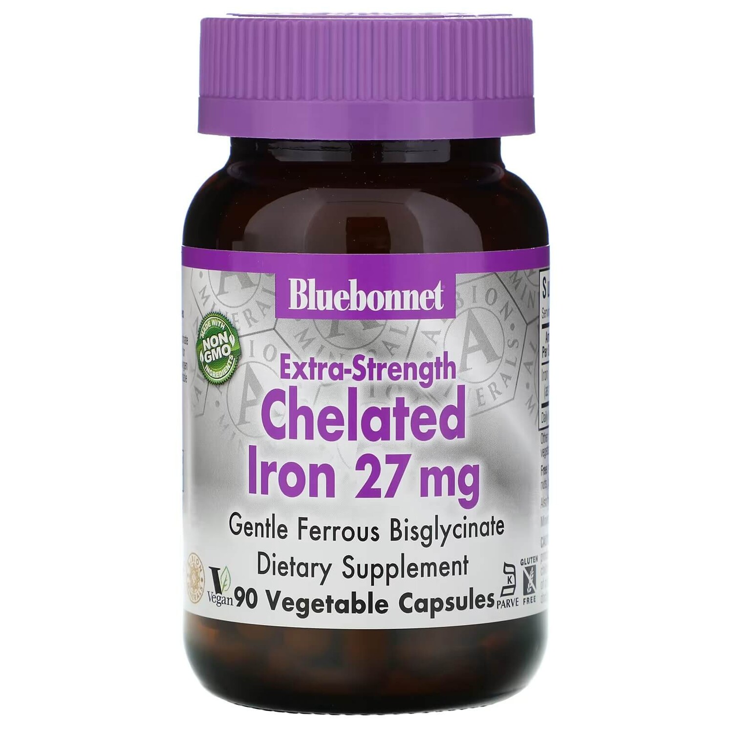 

Хелатное железо 27 мг Bluebonnet Nutrition, 90 капсул