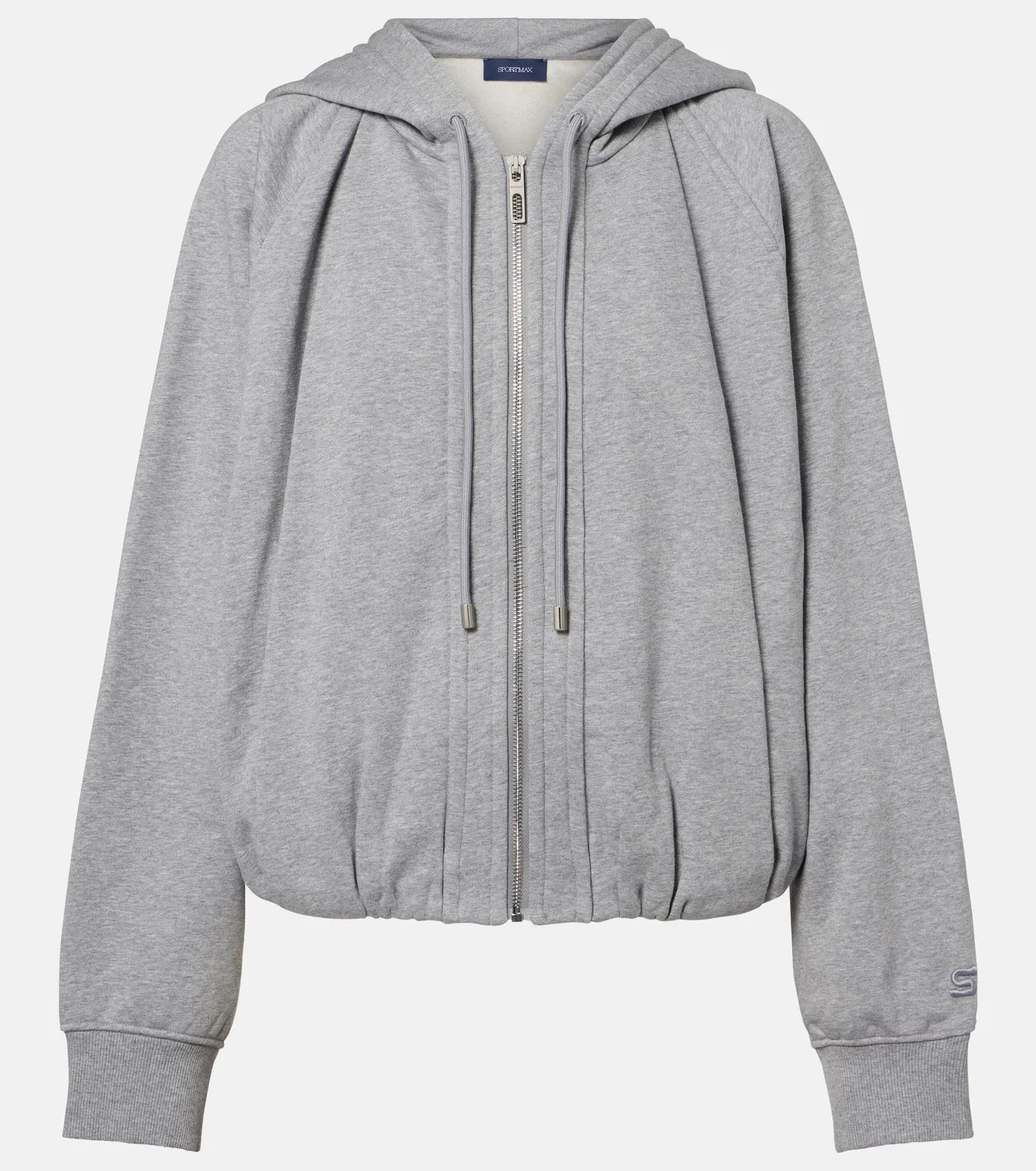 Худи из хлопковой смеси джерси SPORTMAX, серый