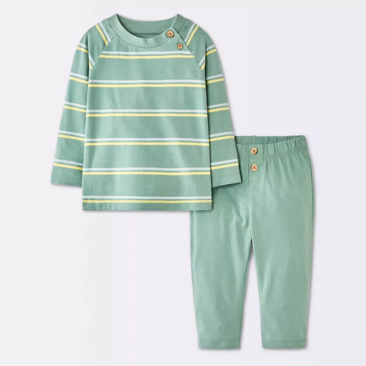 Детский комплект футболки и штанов с длинным рукавом NEWBORN, Green
