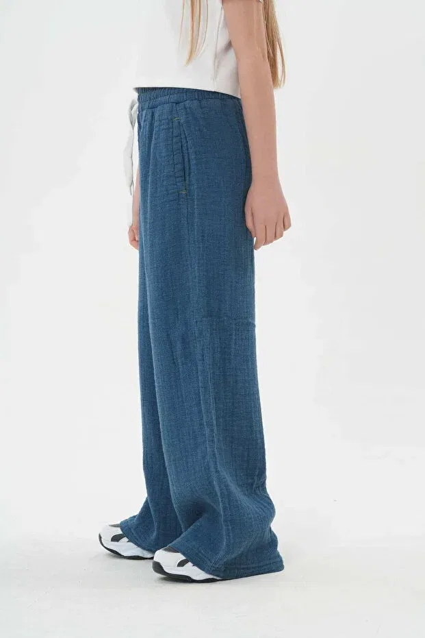 Детские джинсы для девочек хлопковые Haykids, Blue — фото 3