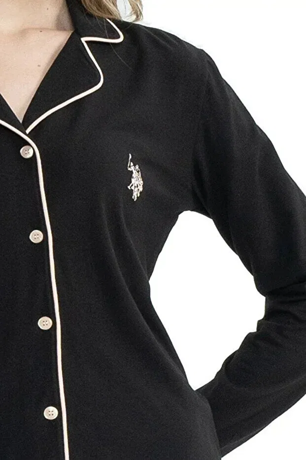 Женский комплект пижамы с длинным рукавом U.S. Polo Assn., Black — фото 2