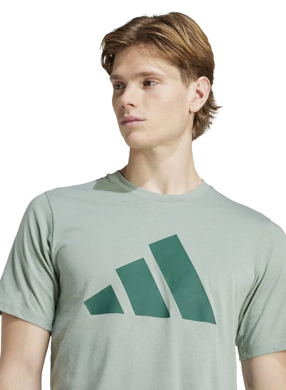 Футболка тренировочная с принтом Train Essentials Feelready Adidas, серо-зеленый — фото 3