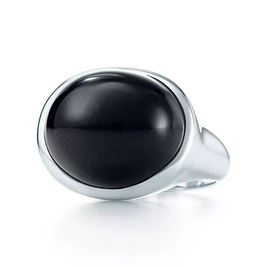 

Кольцо Tiffany & Co. x Elsa Peretti Cabochon, 19 мм, серебро/черный нефрит