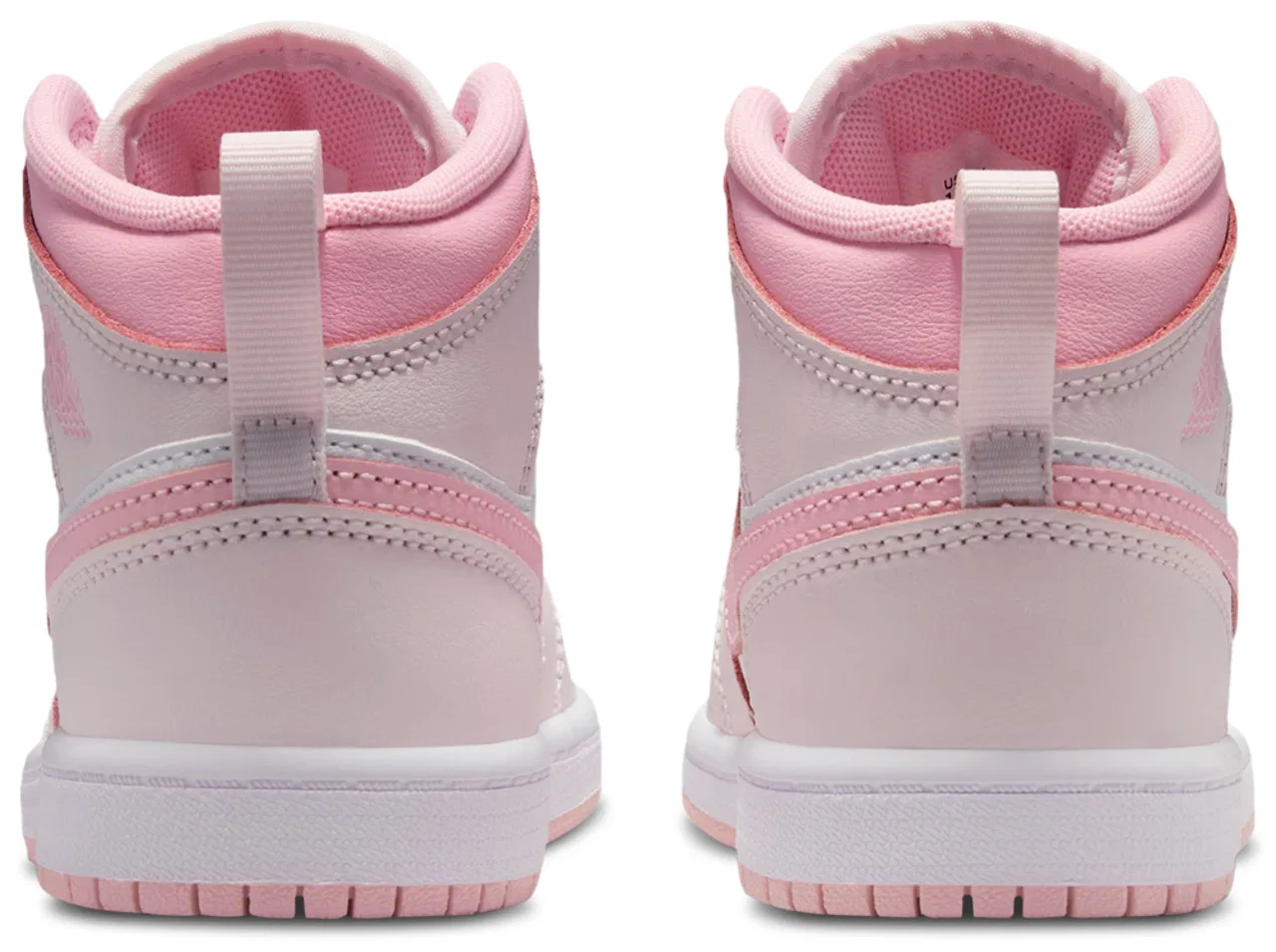 Кроссовки для девочек AJ 1 Mid Jordan, цвет White/Pearl Pink/Medium Soft Pink — фото 3