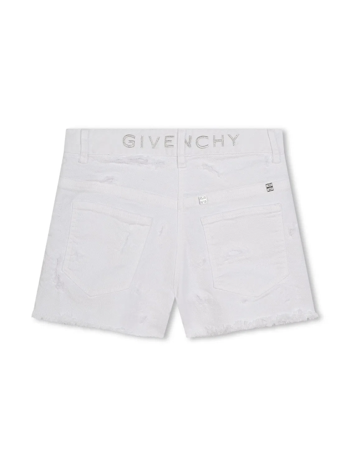 Шорты с эффектом потрепанности Givenchy, белый — фото 2