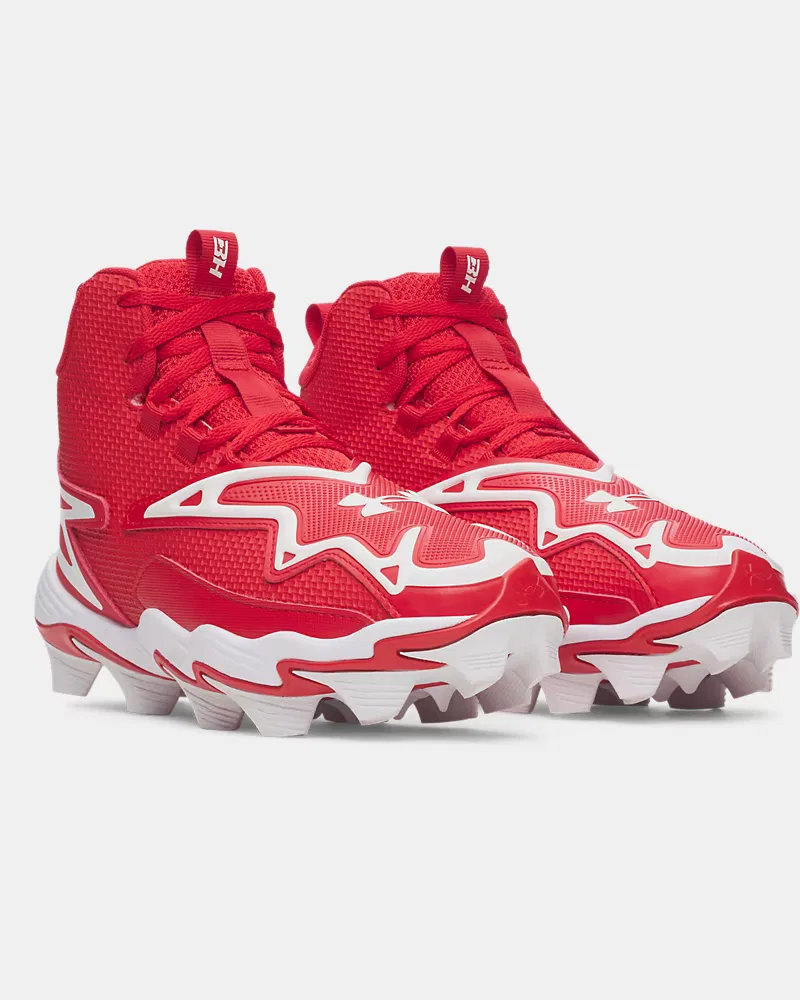 Детские бейсбольные шиповки с амортизацией EVA UA Harper 11 RM Jr. UnderArmour, Red/White — фото 4