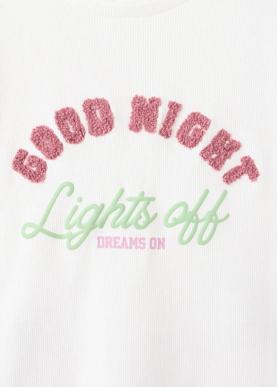 Детская пижама MANGO KIDS 'LIGTHS' белого цвета — фото 3