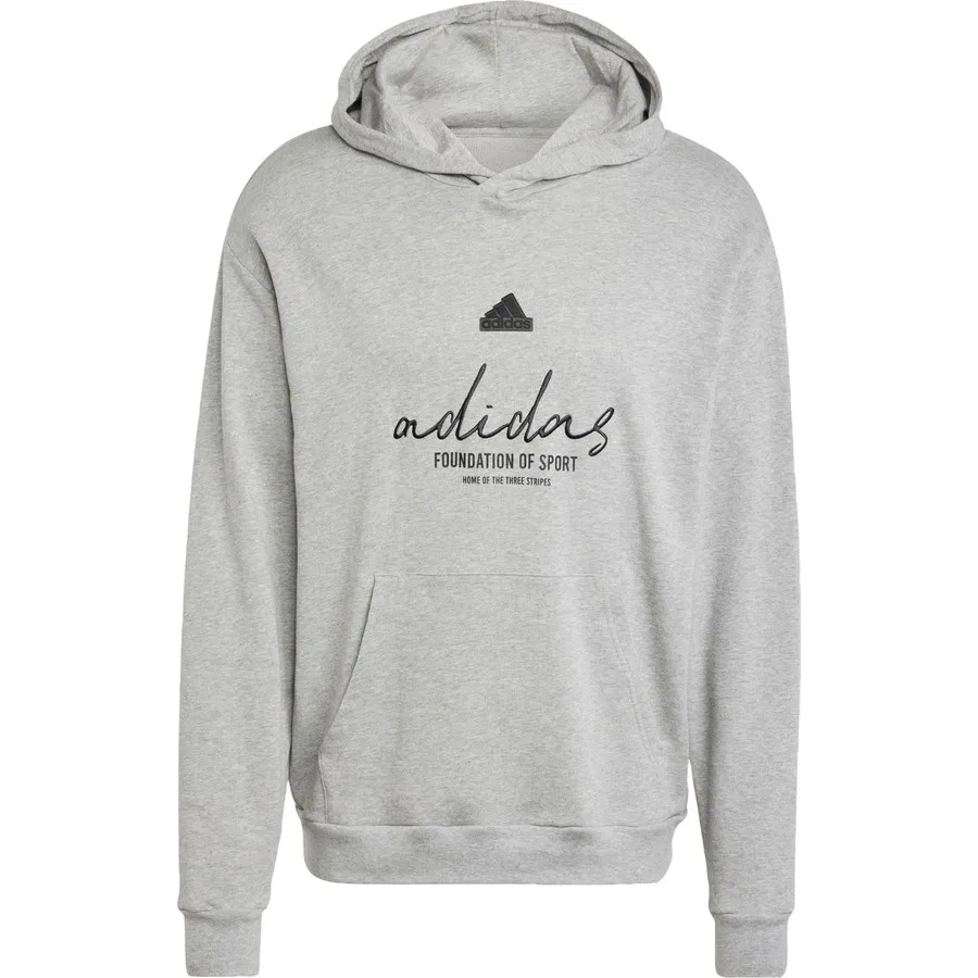 Худи свободного кроя с принтом и вышивкой Sportswear IX1316 Brand Love French Terry Hoodie adidas, Серый — фото 3