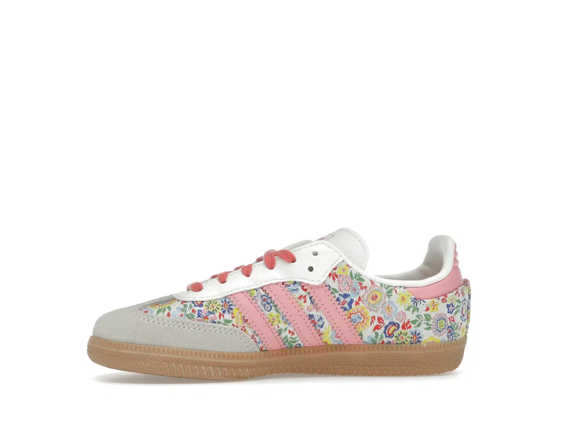 Детские кроссовки с принтом Adidas Samba OG, Floral Print/Off White — фото 3