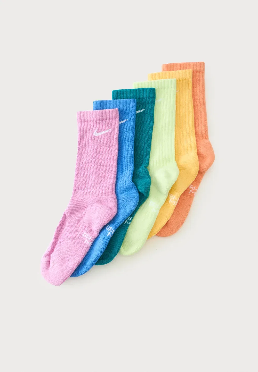 Набор носков Everydy Cush Crew, 6 пар, унисекс Nike Sportswear, Orange/Multi-Coloured