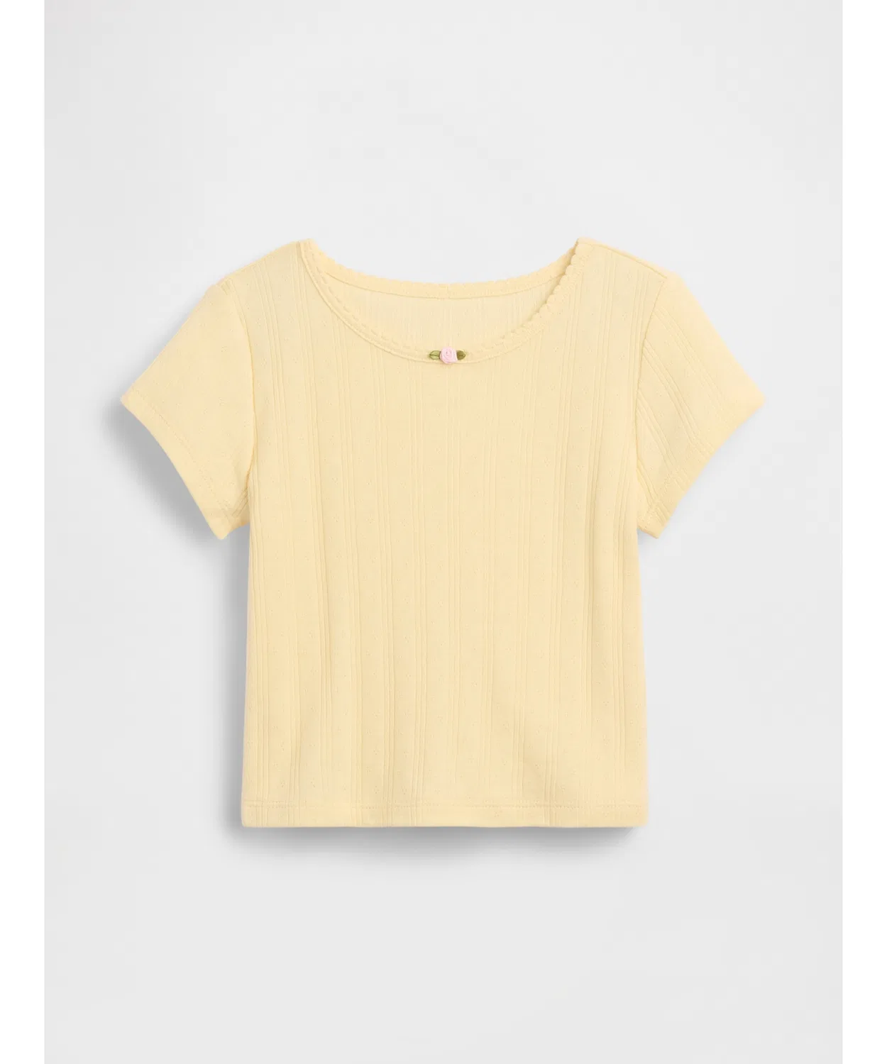 Детская футболка из риба с принтом Pointelle Rib T-Shirt GAP, Желтая