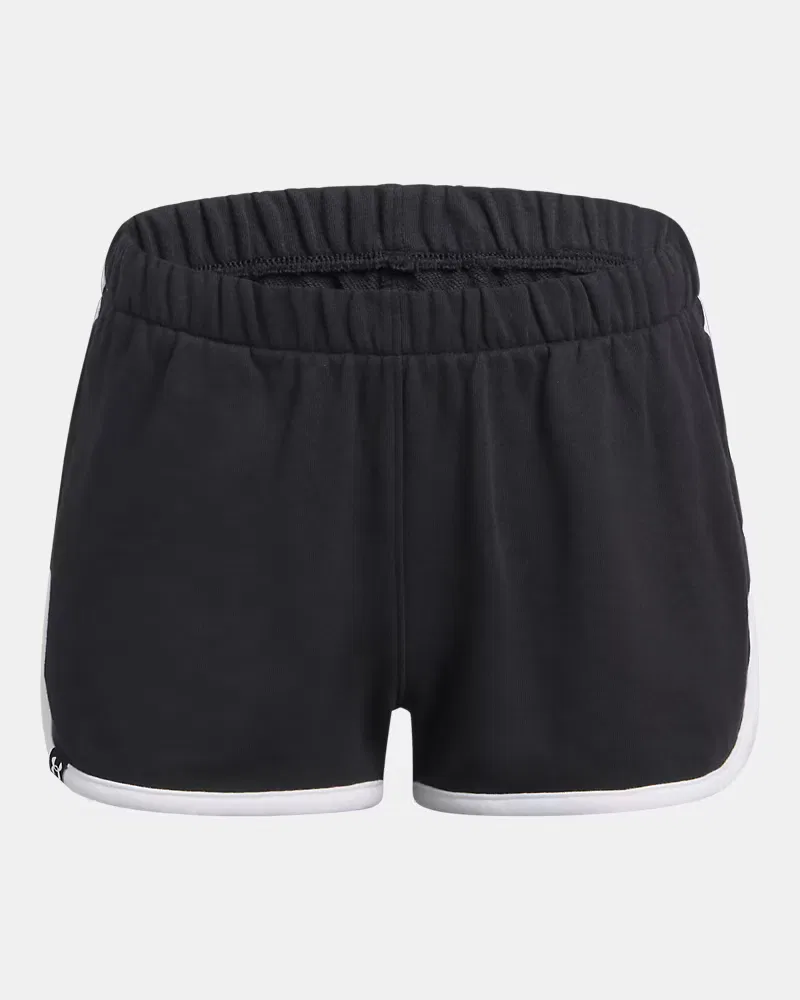 Шорты детские из влагоотводящего футера, длина по внутреннему шву 5 см, Rival Terry UnderArmour, Black/White