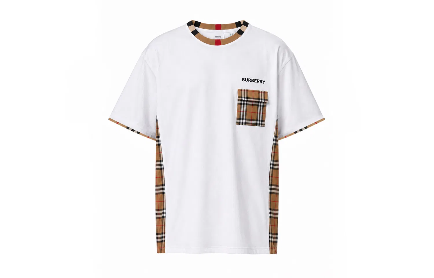 Мужская футболка с принтом Vintage Double Plaid-White Burberry, Vintage Double Plaid White — фото 3