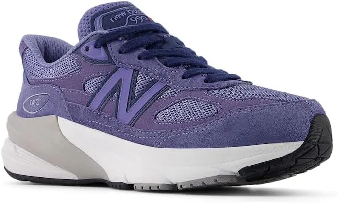 Детские кроссовки для девочек с водонепроницаемым верхом 990 V6 New Balance, Purple/Nb Navy — фото 4