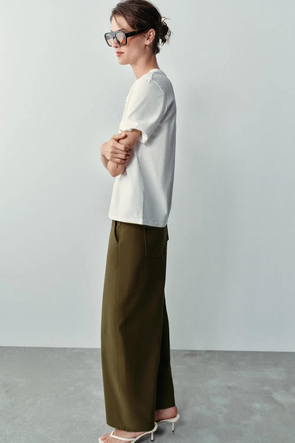 Футболка с бантом ZARA, Oyster-white — фото 4