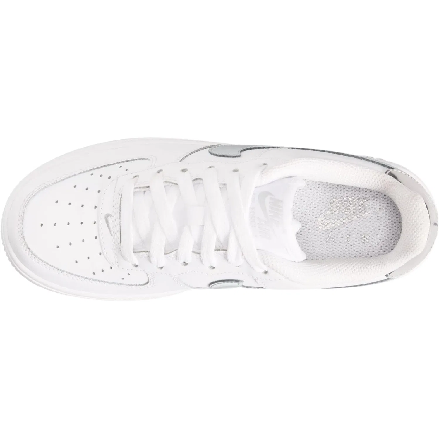 Детские кроссовки для мальчиков с металлическим блеском Air Force 1 Nike, White/Metal Silver — фото 4