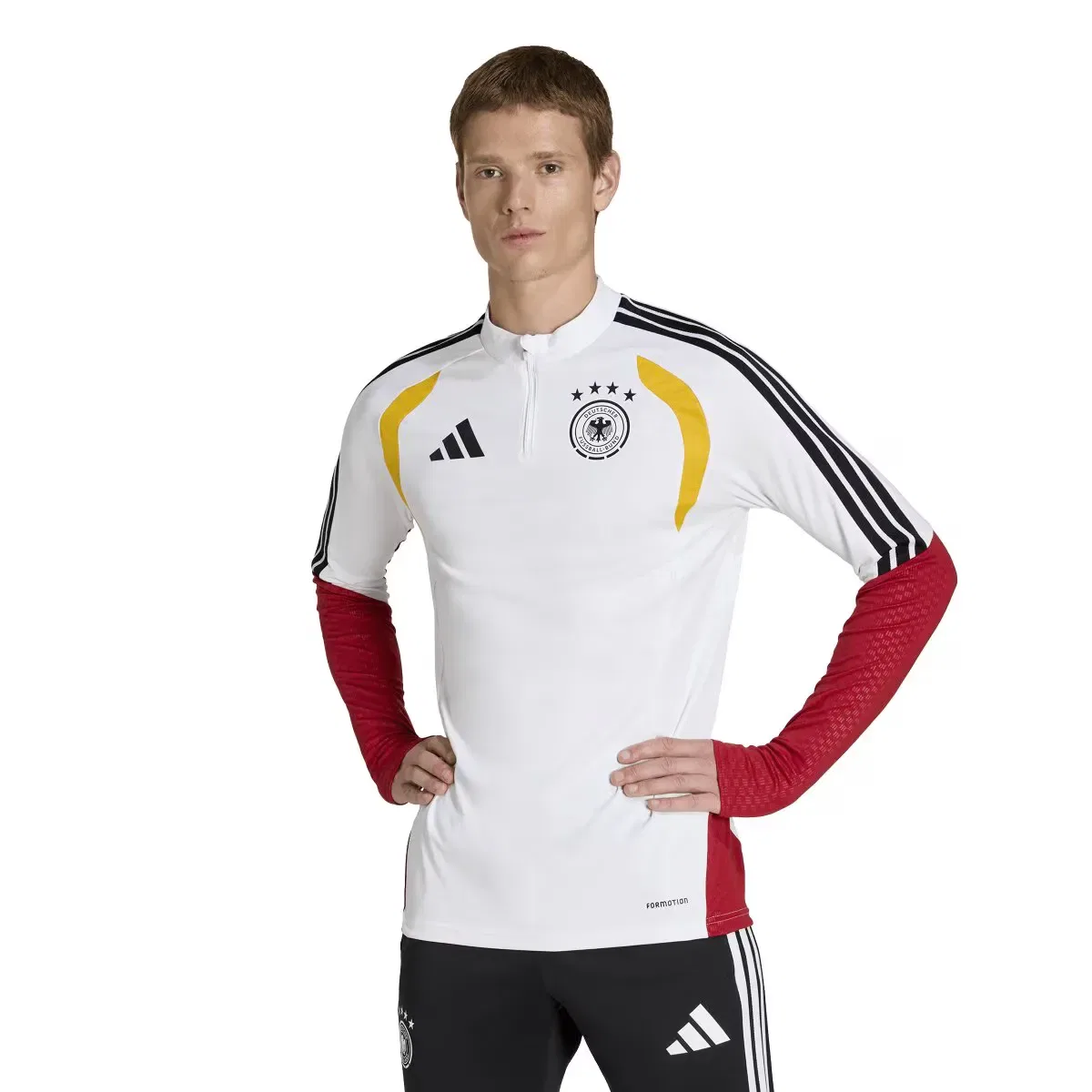 Мужская футболка с длинным рукавом Alemania Mundial 2026 Tiro Entreno adidas, Blanco
