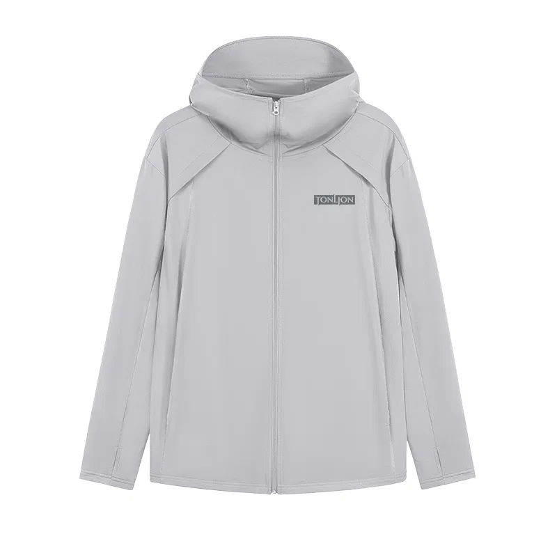 Детское солнцезащитное худи с капюшоном Tonlion, Light Grey