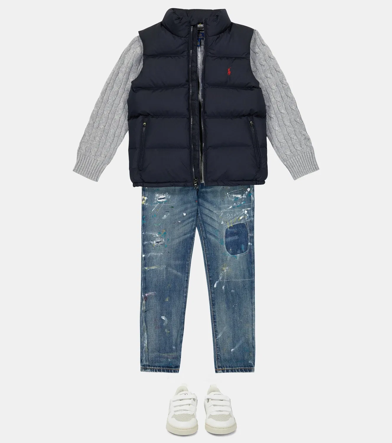 Свитер хлопковый Polo Ralph Lauren Kids, серый — фото 2
