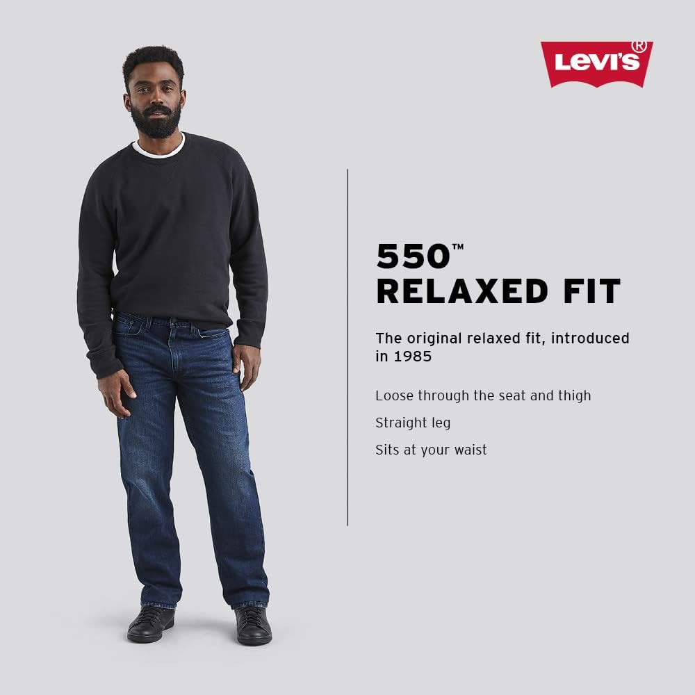 Мужские джинсы Levi's 550 свободного кроя (также доступны в размерах для больших и высоких женщин), Black — фото 4