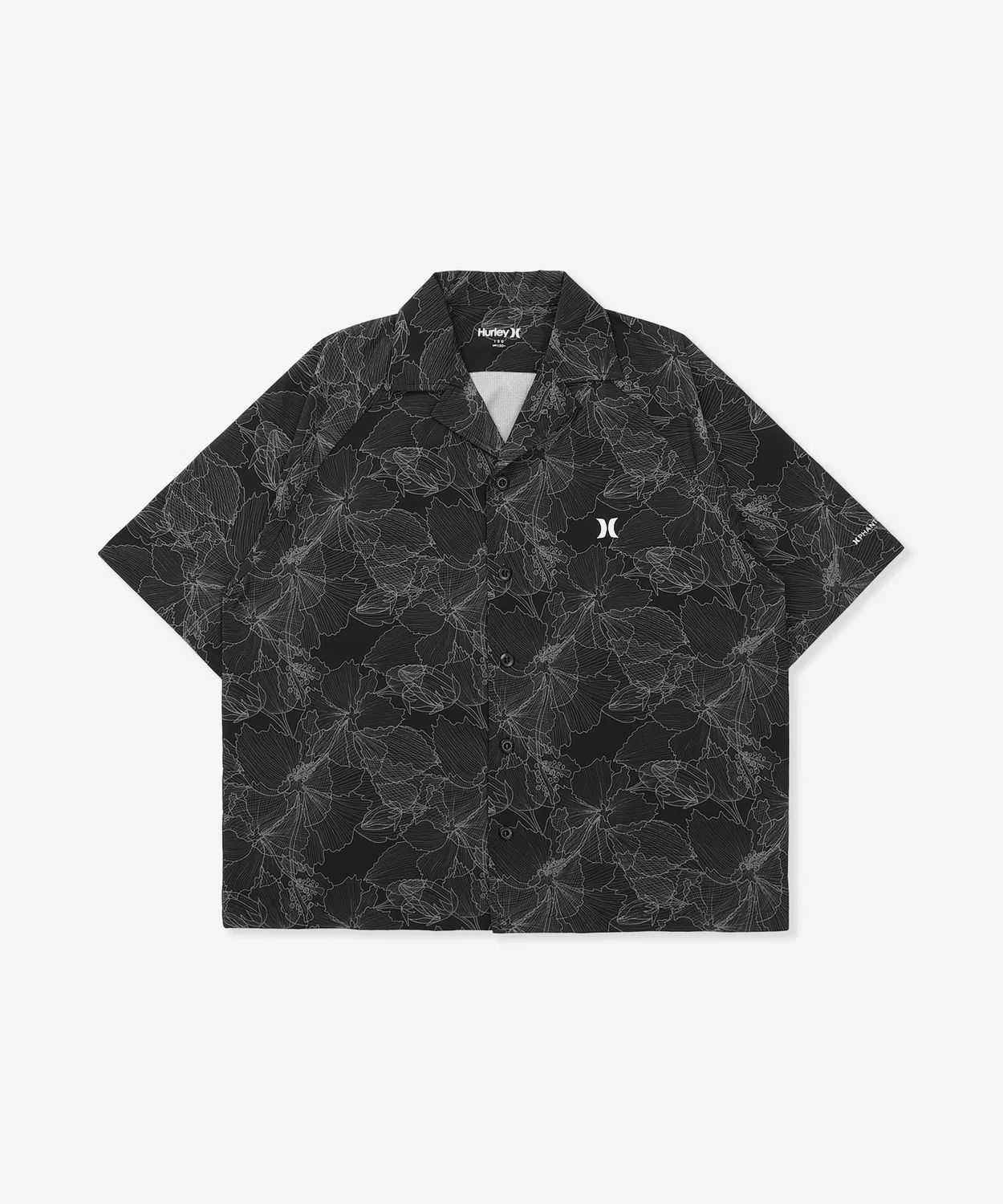 Детская рубашка с коротким рукавом, с цветочным принтом, модель PHANTOM WOVEN ICON FLORAL SHIRTS Hurley, Black