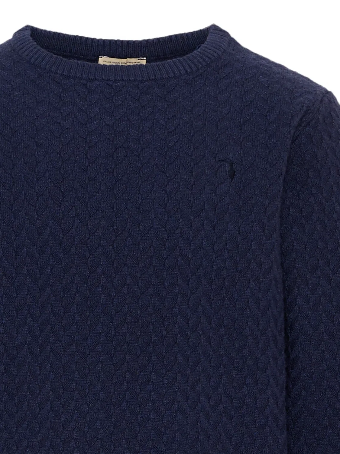 Вязаный свитер с вышитым логотипом Trussardi Junior, синий — фото 3