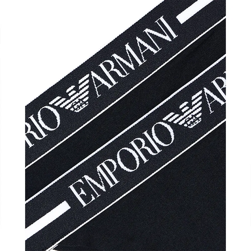 Женские трусы-слипы с принтом Emporio armani, Black — фото 2