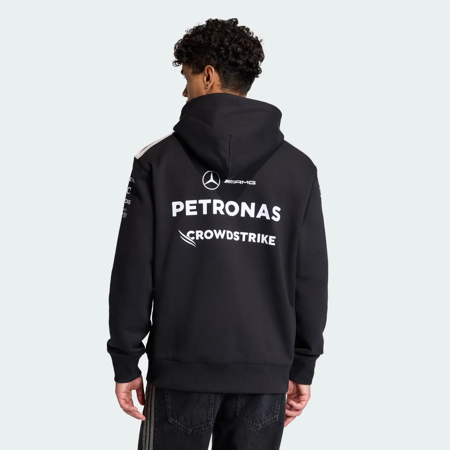 Мужской худи свободного кроя Mercedes-AMG Petronas Formula 1 Team Driver Hoodie Adidas, Schwarz — фото 3