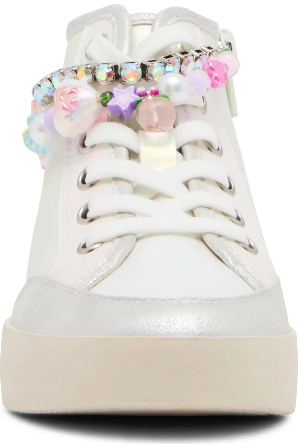 Кеды детские высокие с подвесками Jbelleza Steve Madden, белый мультиколор — фото 3