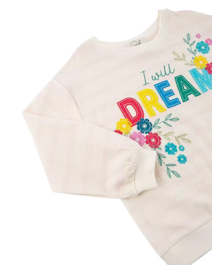 Детская белая эластичная толстовка Peek с вышивкой Dream Pullover JDM1049 — фото 3